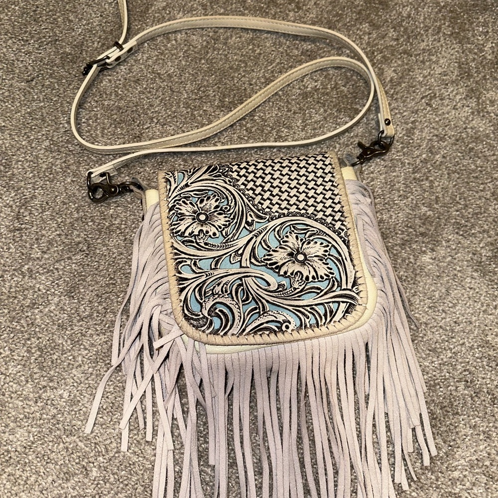 White/turquoise Montana West Purse